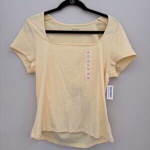 Yellow Square Neck Top